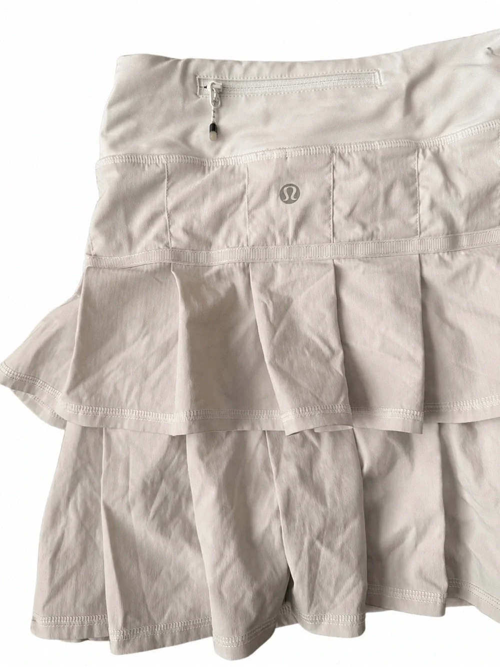 lululemon athletica Cream Tiered Ruffle Mini Skirt